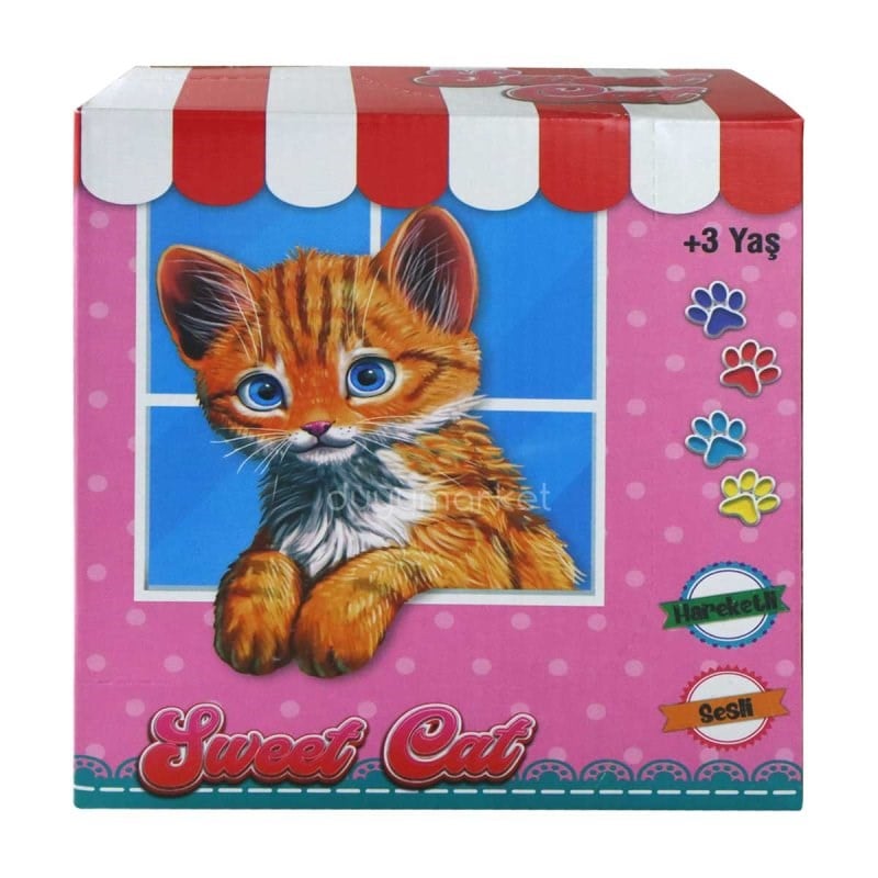 Hareketli Sesli Sevimli Kedi - Sarı