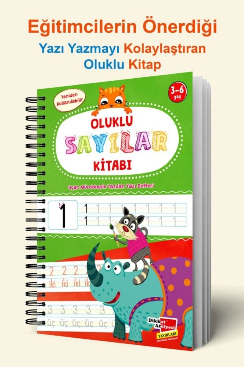 Harfleri Ve Sayıları Yazmayı Kolayca Öğreten Kitap- Sihirli Uçan Kalemli Oluklu (Kabartmalı) Kitap