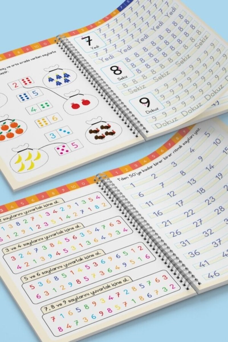 Harfleri Ve Sayıları Yazmayı Kolayca Öğreten Kitap- Sihirli Uçan Kalemli Oluklu (Kabartmalı) Kitap