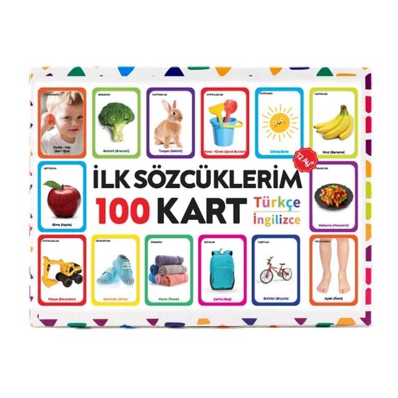İlk Sözcüklerim Flashcards- Türkçe İngilizce 100 Kelime - 12+ Ay