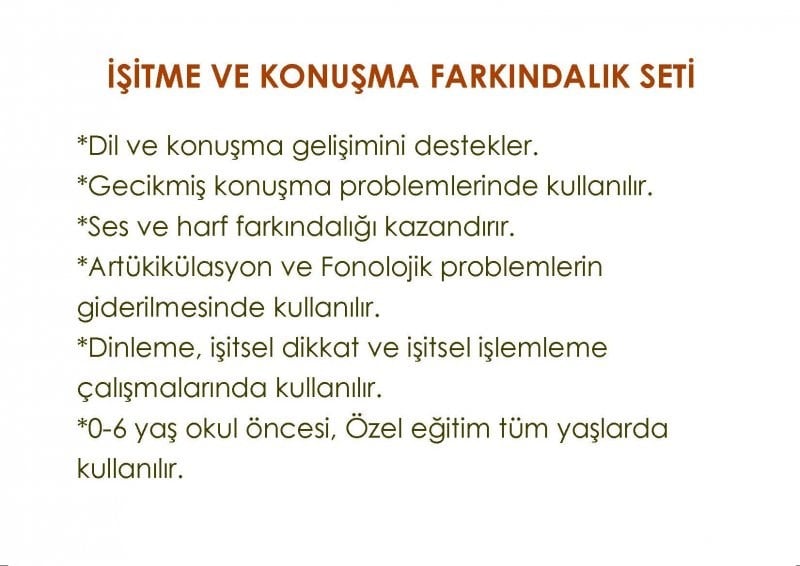 İşitme Konuşma Farkındalık Seti