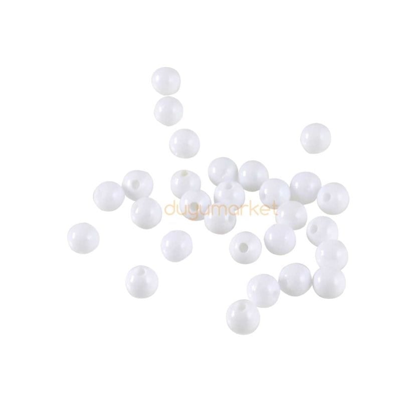 Küçük Boy Plastik Boncuk - Beyaz