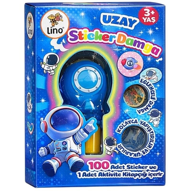 Lino Tekrar Kullanılabilen Sticker Damga - Uzay
