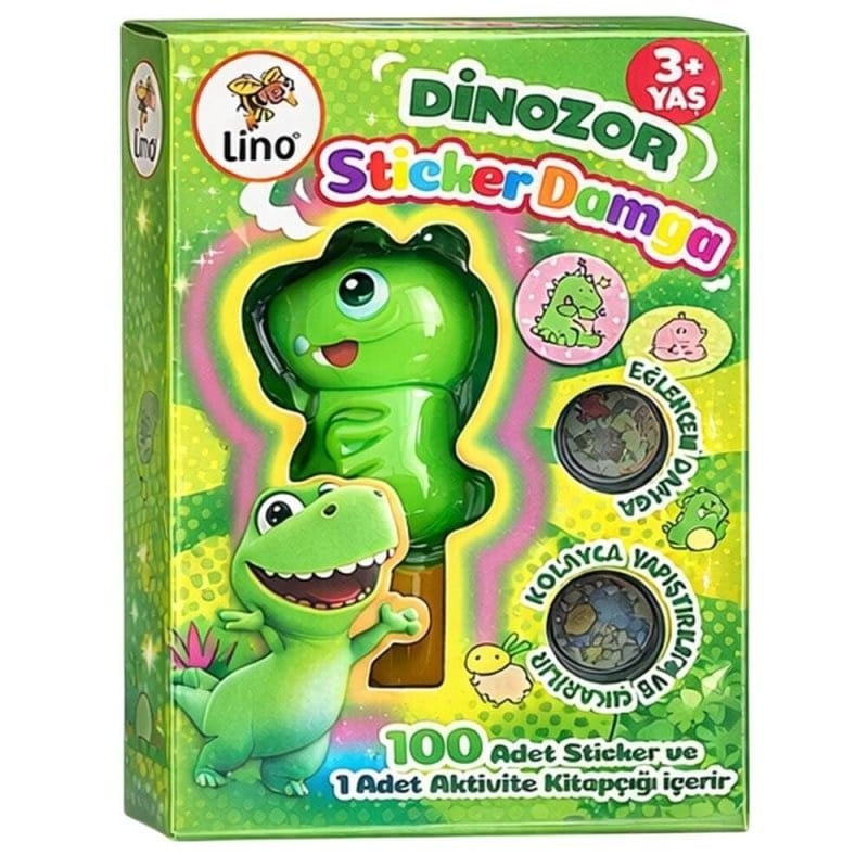 Lino Tekrar Kullanılabilen Sticker Damga - Dinozor