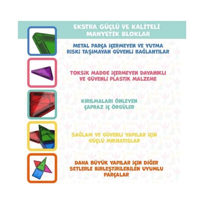 Magly Manyetik Yapı Blokları – Renkli 3 Boyutlu 36 Parça