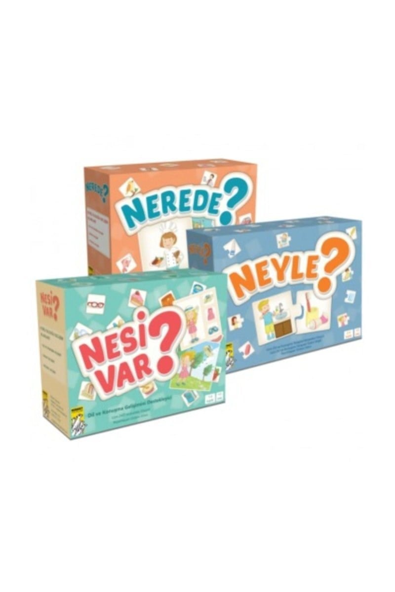 Mirket Yayınları Dil Gelişim Serisi- Nesi Var? Nerede? Neyle? Tam Set (3'lü) | Duyu Market