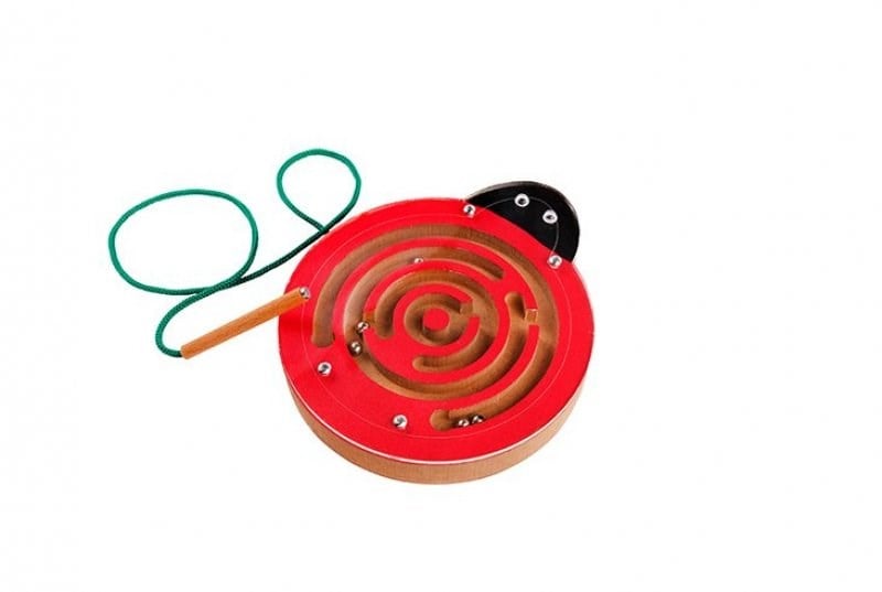 Montessori Ahşap Uğur Böceği Manyetik Labirent
