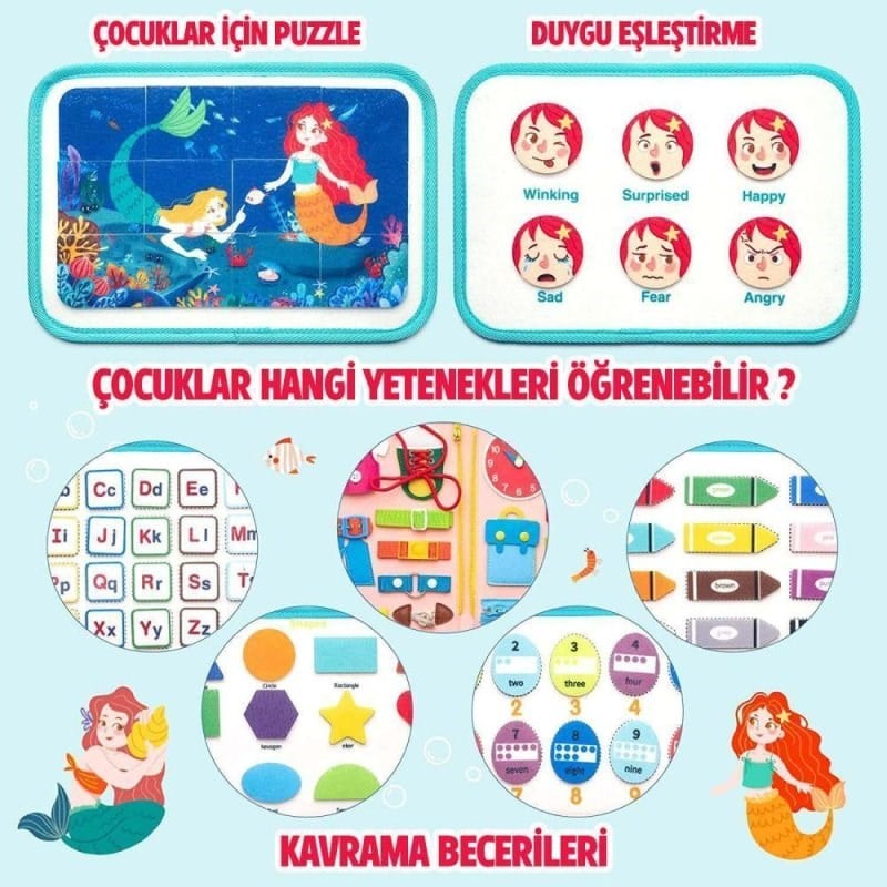Montessori Aktiviteli Keçe Eğitim Kitabı 8 Sayfa Rbkds04