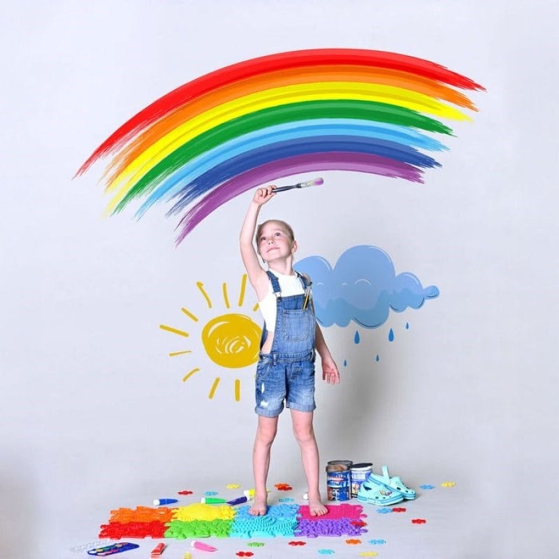 Muffik Ortopedik Duyu Matı - Rainbow Set 079