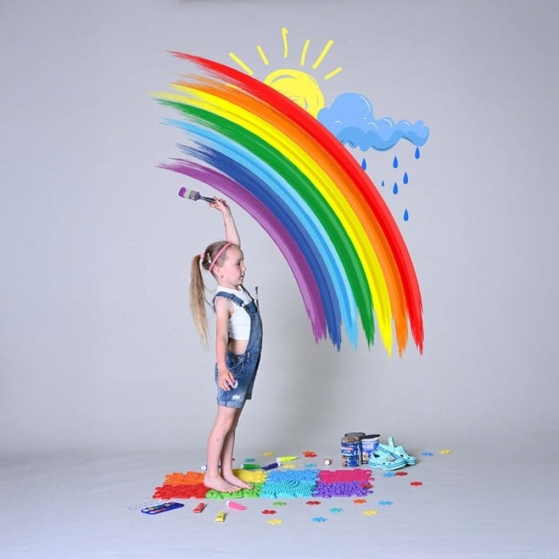 Muffik Ortopedik Duyu Matı - Rainbow Set 079