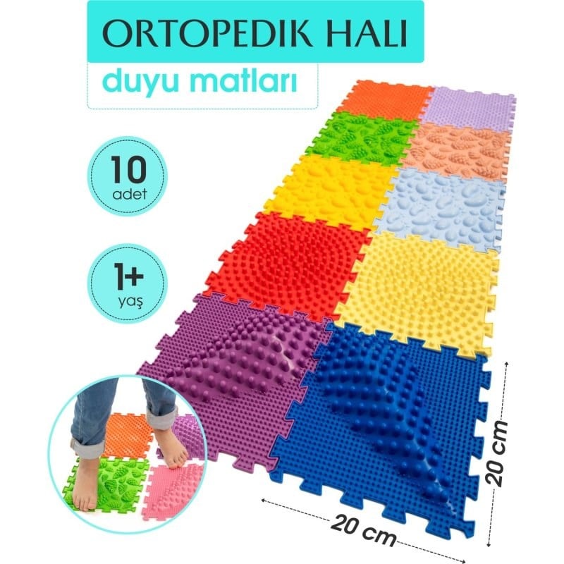 Ortohalı Ortopedik Renkli Duyu Matları- 10 Modüllü Oh101