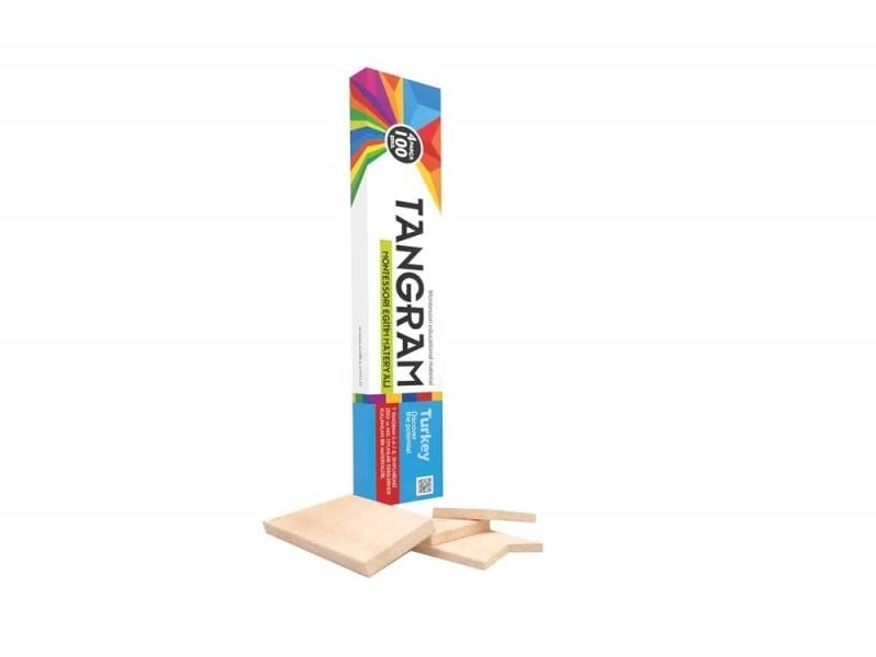 Redka T- Tangram Zeka Oyunu - Doğal Ahşap Eğitici Geometrik Puzzle