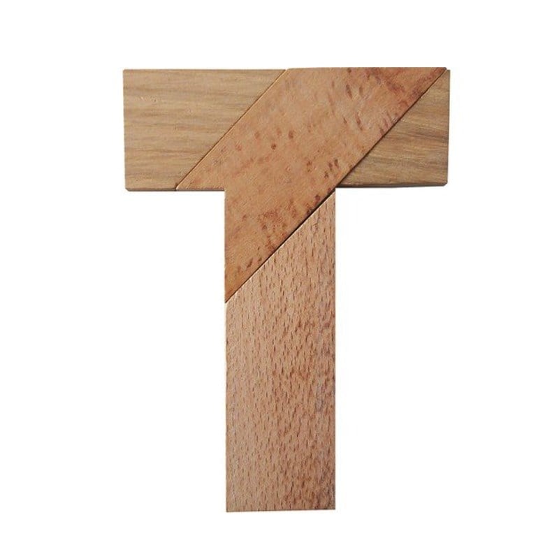 Redka T- Tangram Zeka Oyunu - Doğal Ahşap Eğitici Geometrik Puzzle