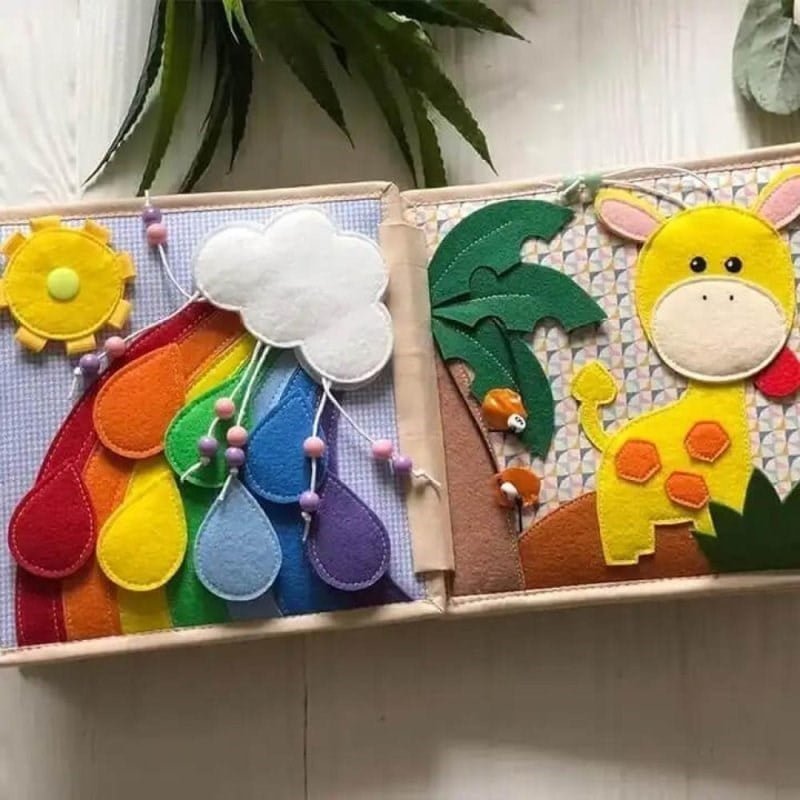 Robokids Montessori Zürafa Keçe Eğitim Kitabı-rbkds53
