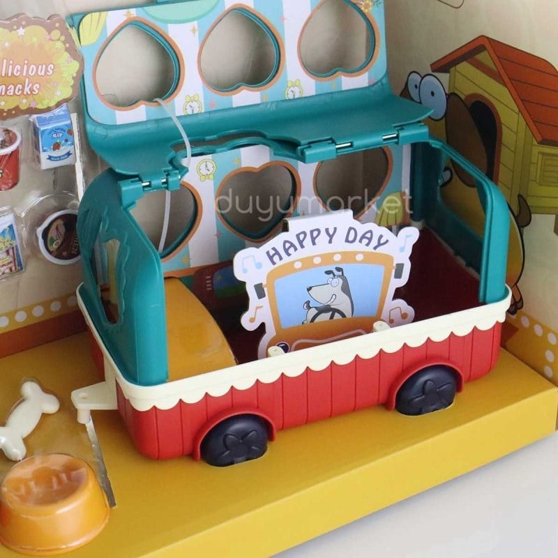 Sesli Sevimli Köpek Ve Eğlenceli Vagon Set - Sarı