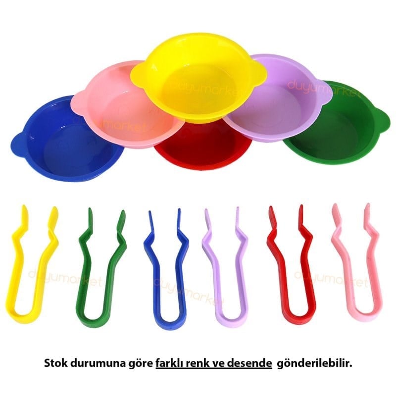 Sevimli Mini Sıkıştırılabilir Maşa Ve Kase (1 Adet)