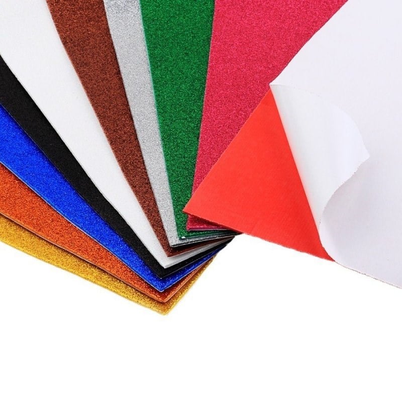 Simli Karışık Renk 10'lu Yapışkanlı Eva - 50x70 Cm