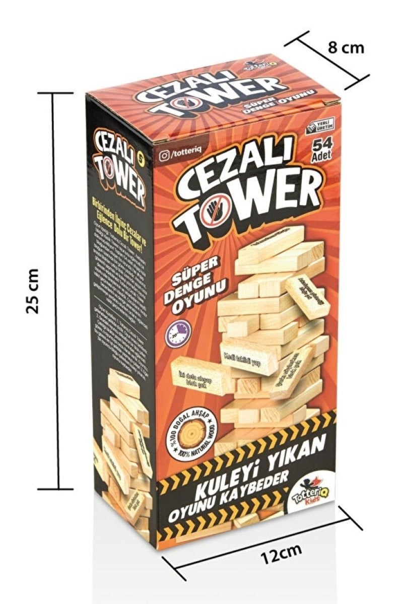 Totteriq Cezalı Tower Ahşap Denge Oyunu-54 Parça