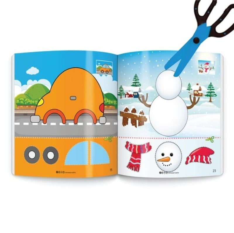 Yükselen Zeka Kes Yapıştır - Makaslı Kitap Seti -3-6 Yaş (Makas Hediyeli)