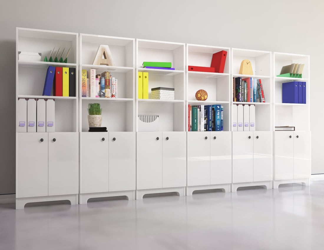 Nur Mobilya 6'lı Kitaplık Seti Ofis Dolabı Kütüphane