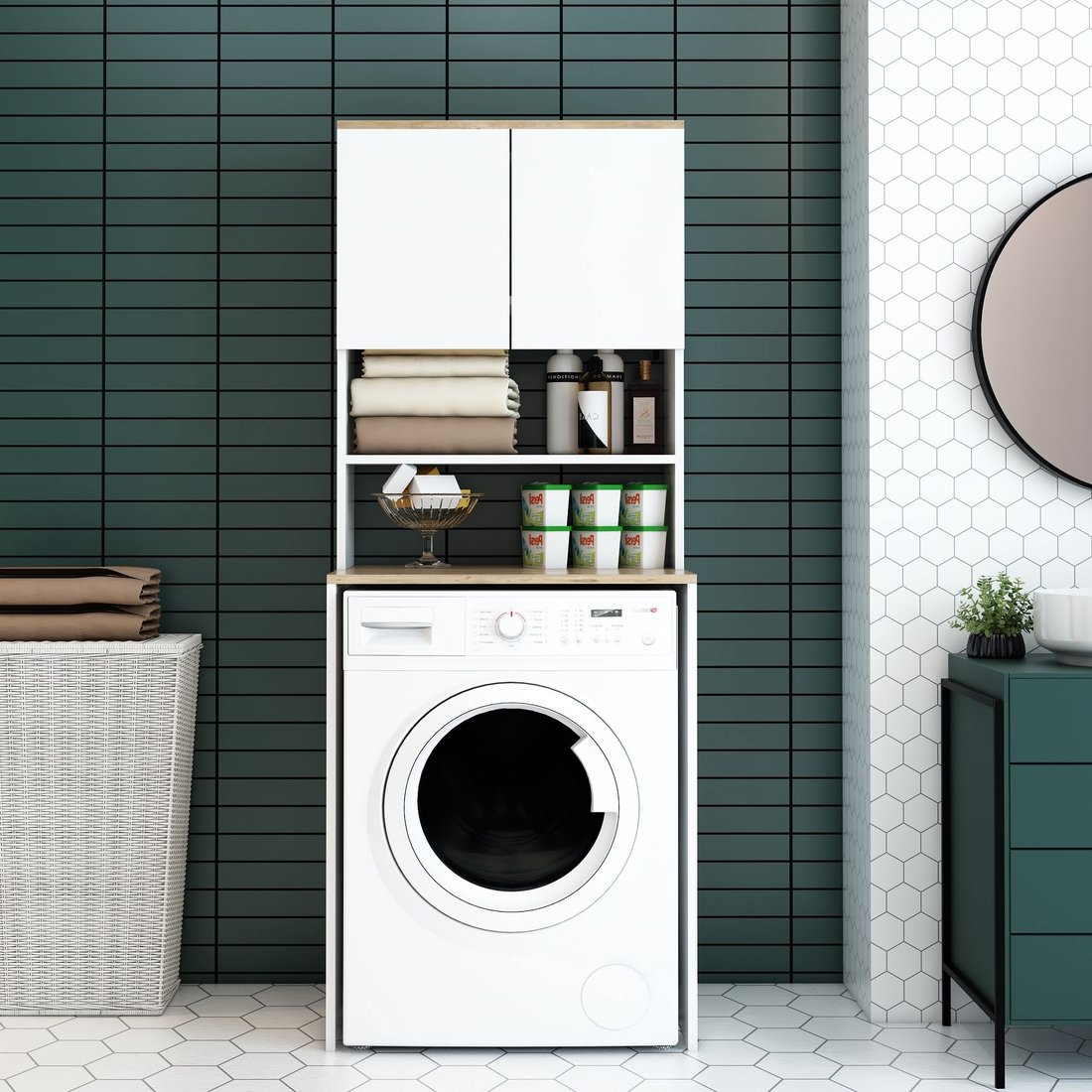 Nur Mobilya Çamaşır Makinası Dolabı Banyo Dolabı