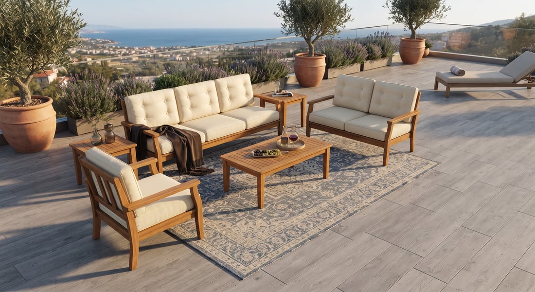 Iroko Bahçe Balkon Oturma Grubu