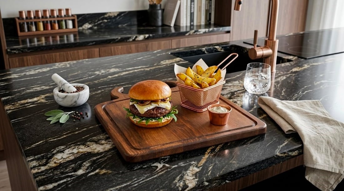 %100 Doğal Çam Steak Tahtası Hamburger Tabağı