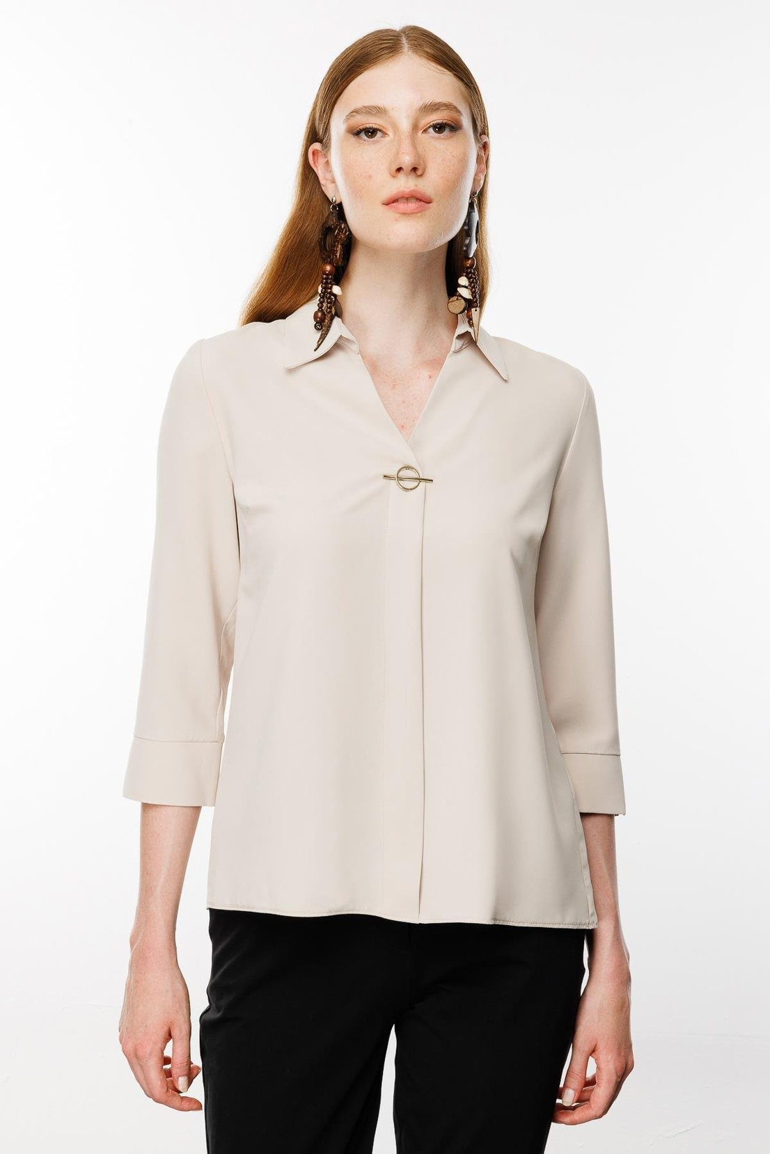 Aksesuar Detaylı Bluz BEJ