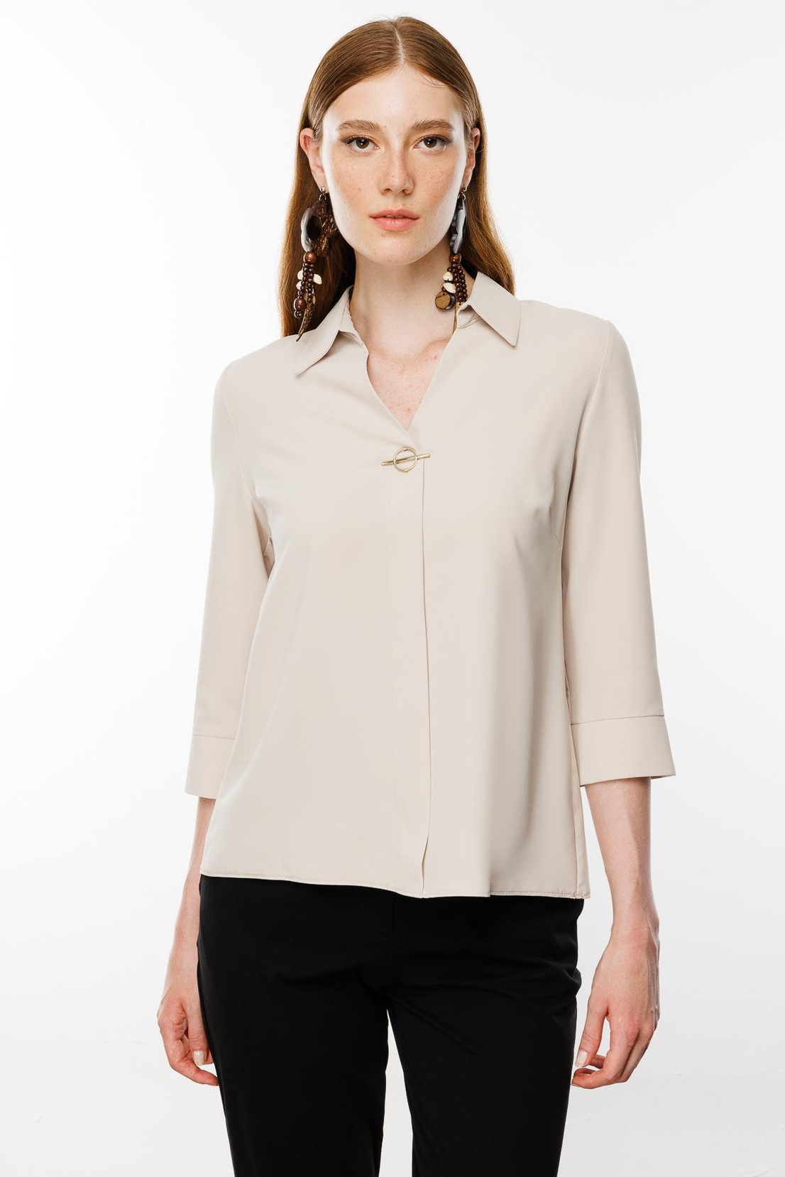 Aksesuar Detaylı Bluz BEJ