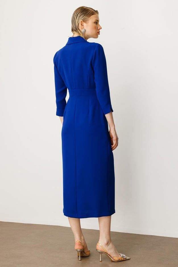 Aksesuar Detaylı Kruvaze Elbise SAKS