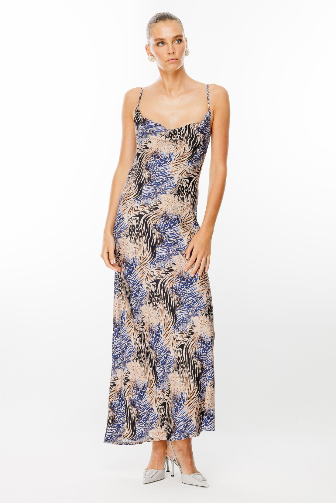 Askılı Verev Degaje Elbise SAKS