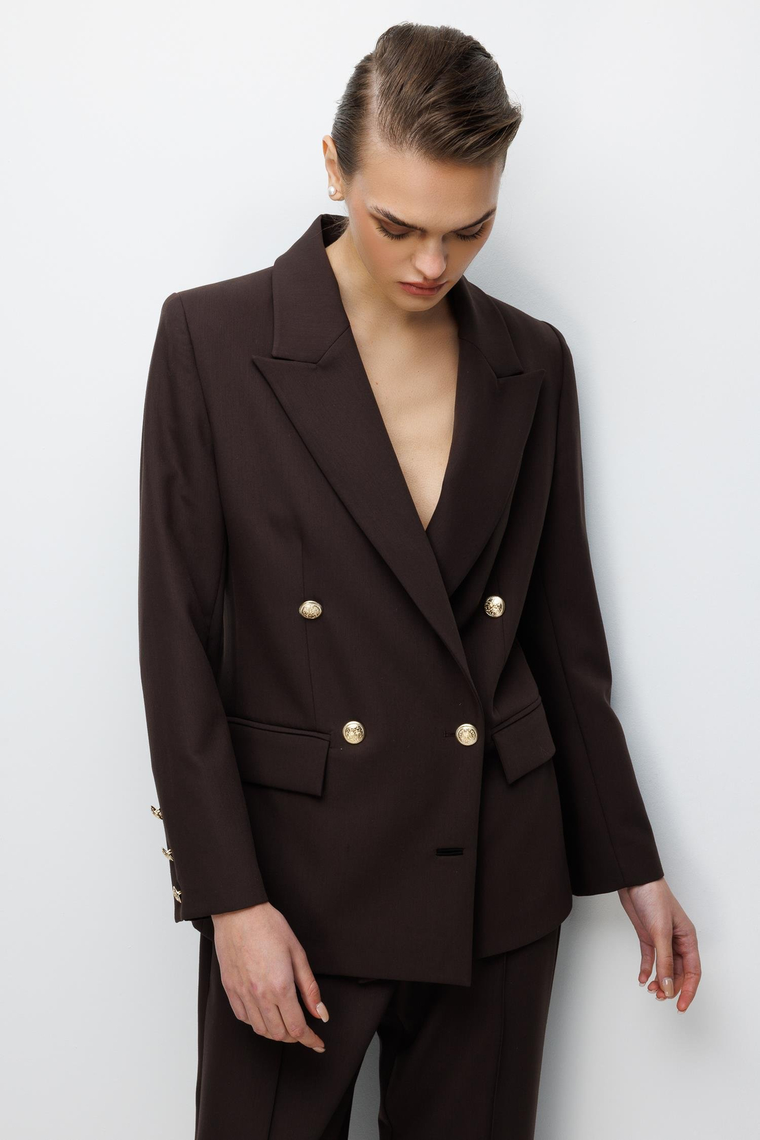 Astar Detaylı Kruveze Ceket KAHVE