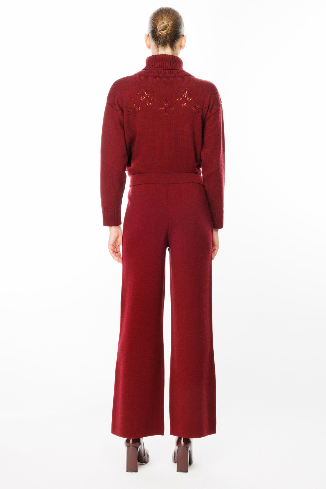 Bel Lastikli Triko Pantolon BORDO