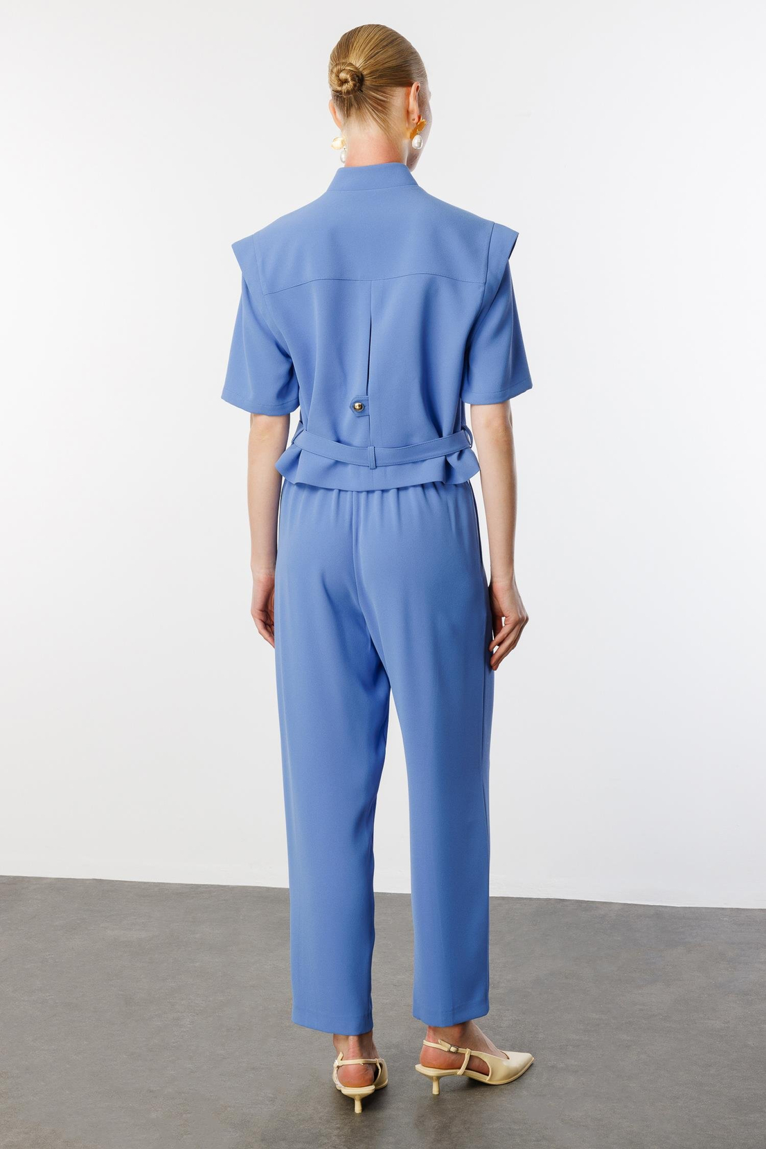 Belden Kemerl Ceket Pantoloni İkili Takım İNDİGO