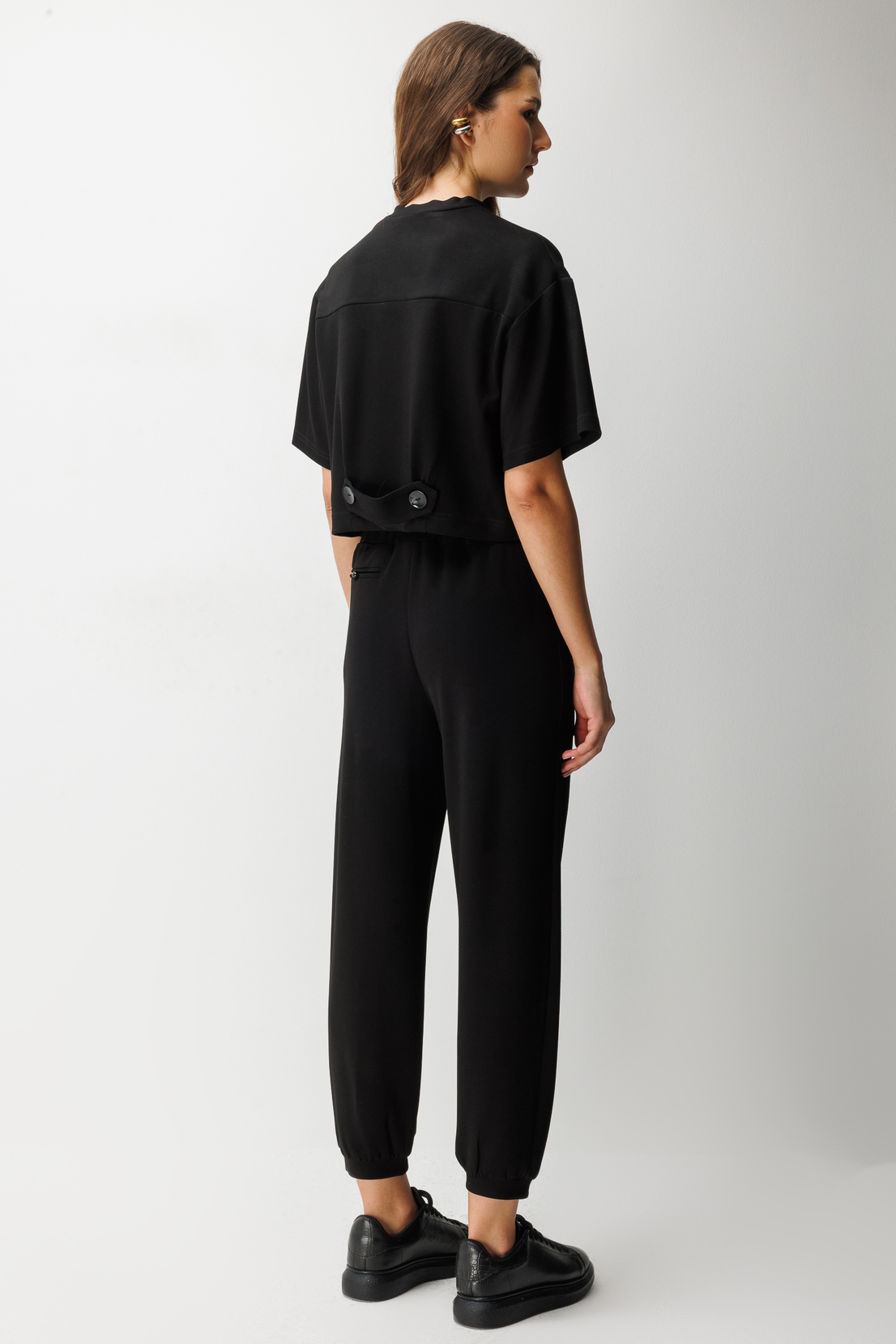 Cep Detay Bluz Pantolonı 2'li Takım SİYAH