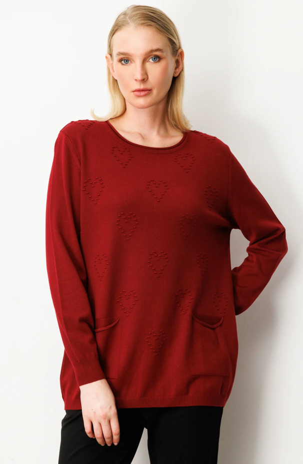 Cepli Arkası Düğmeli Kazak BORDO