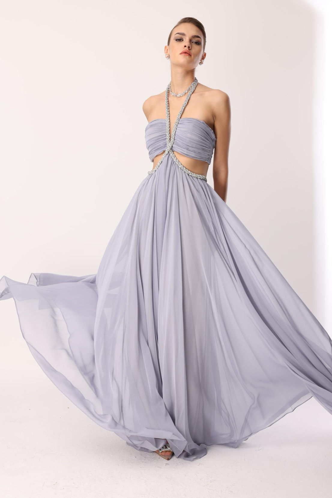 Cut Out Detay Maxi Boy Elbise SİYAH