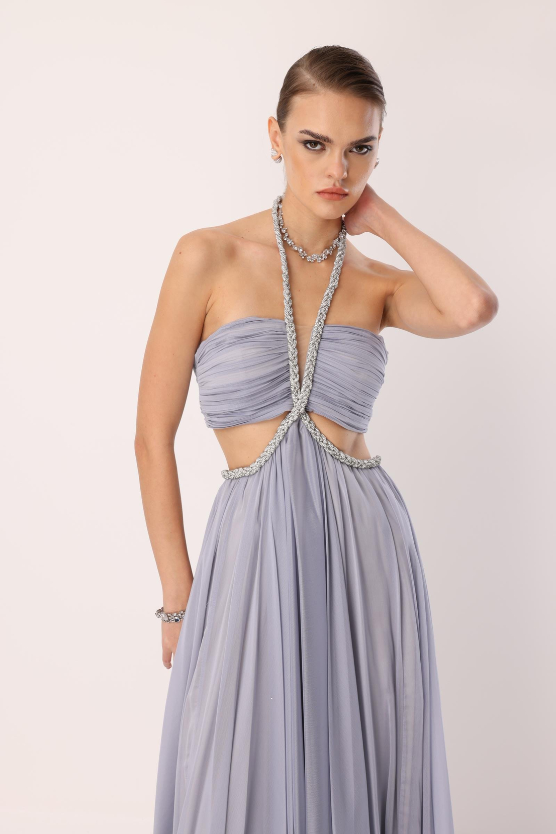 Cut Out Detay Maxi Boy Elbise SİYAH