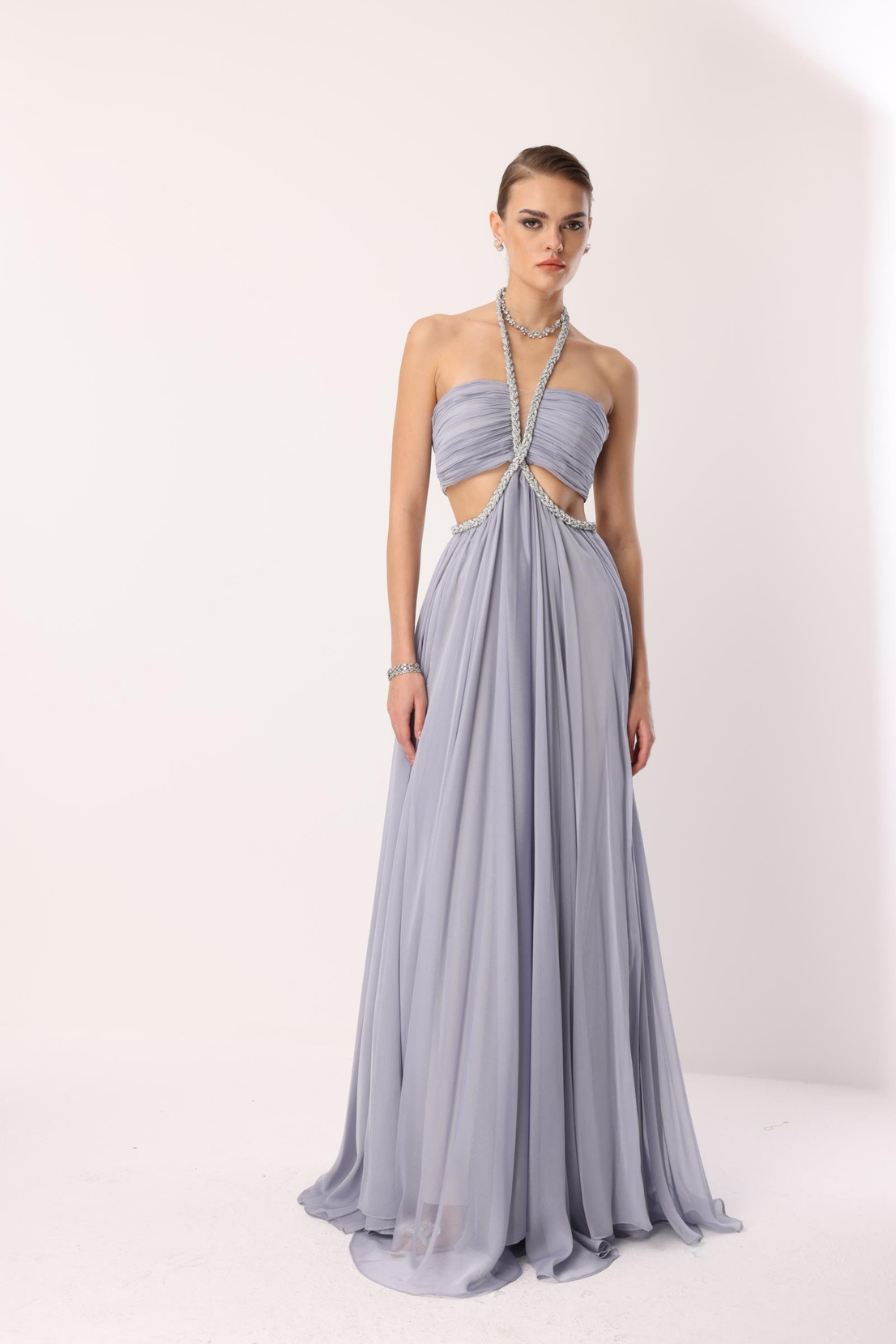 Cut Out Detay Maxi Boy Elbise SİYAH