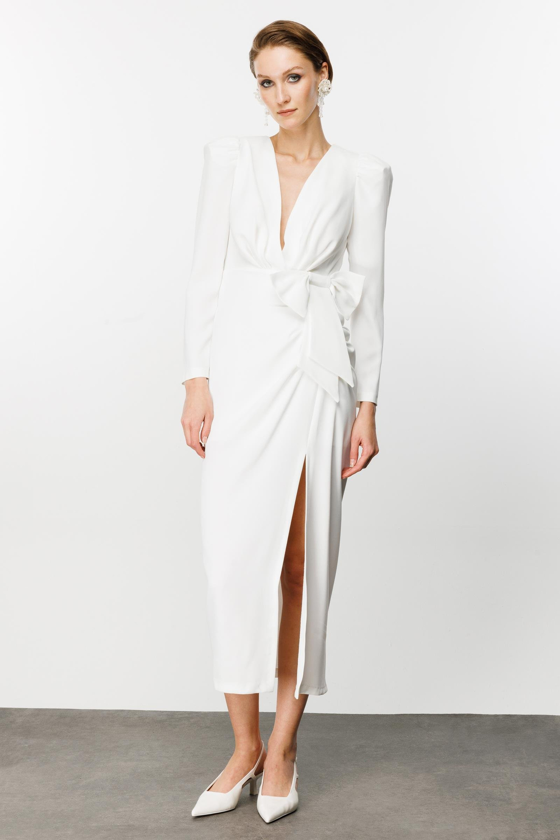 Fiyonklu Elbise BEYAZ