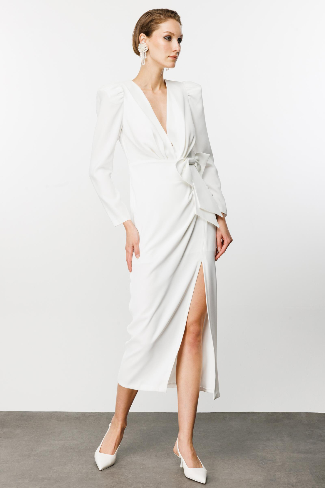 Fiyonklu Elbise BEYAZ