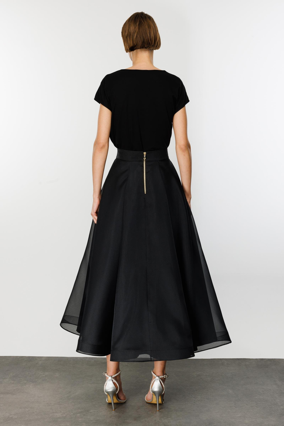 Grogen Çiçekli Etek SİYAH