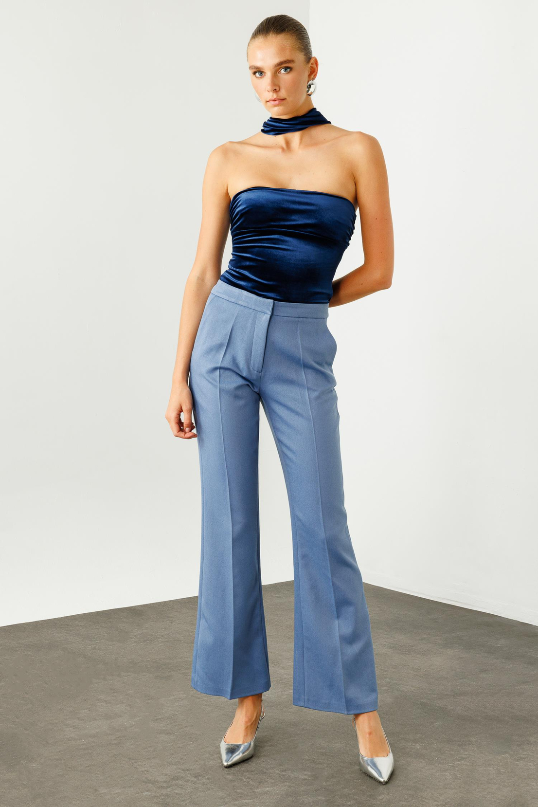 İspanyol Paça Pantolon İNDİGO