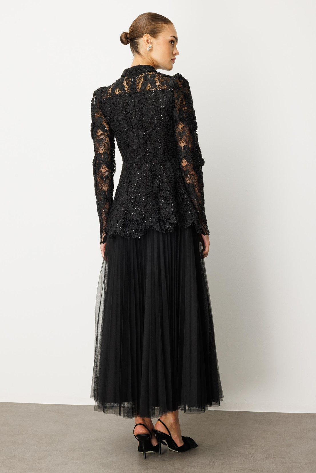 Kelebek Dantel 2'li Takım SİYAH