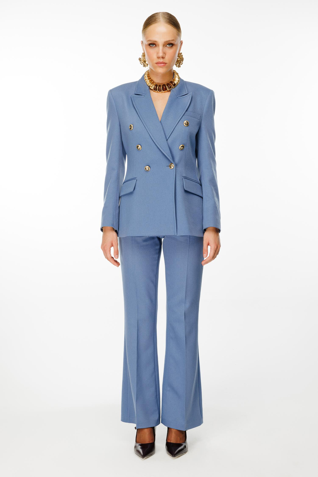 Klasik Blazer Kesim Ceket İNDİGO