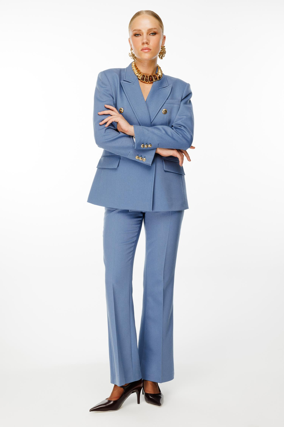 Klasik Blazer Kesim Ceket İNDİGO