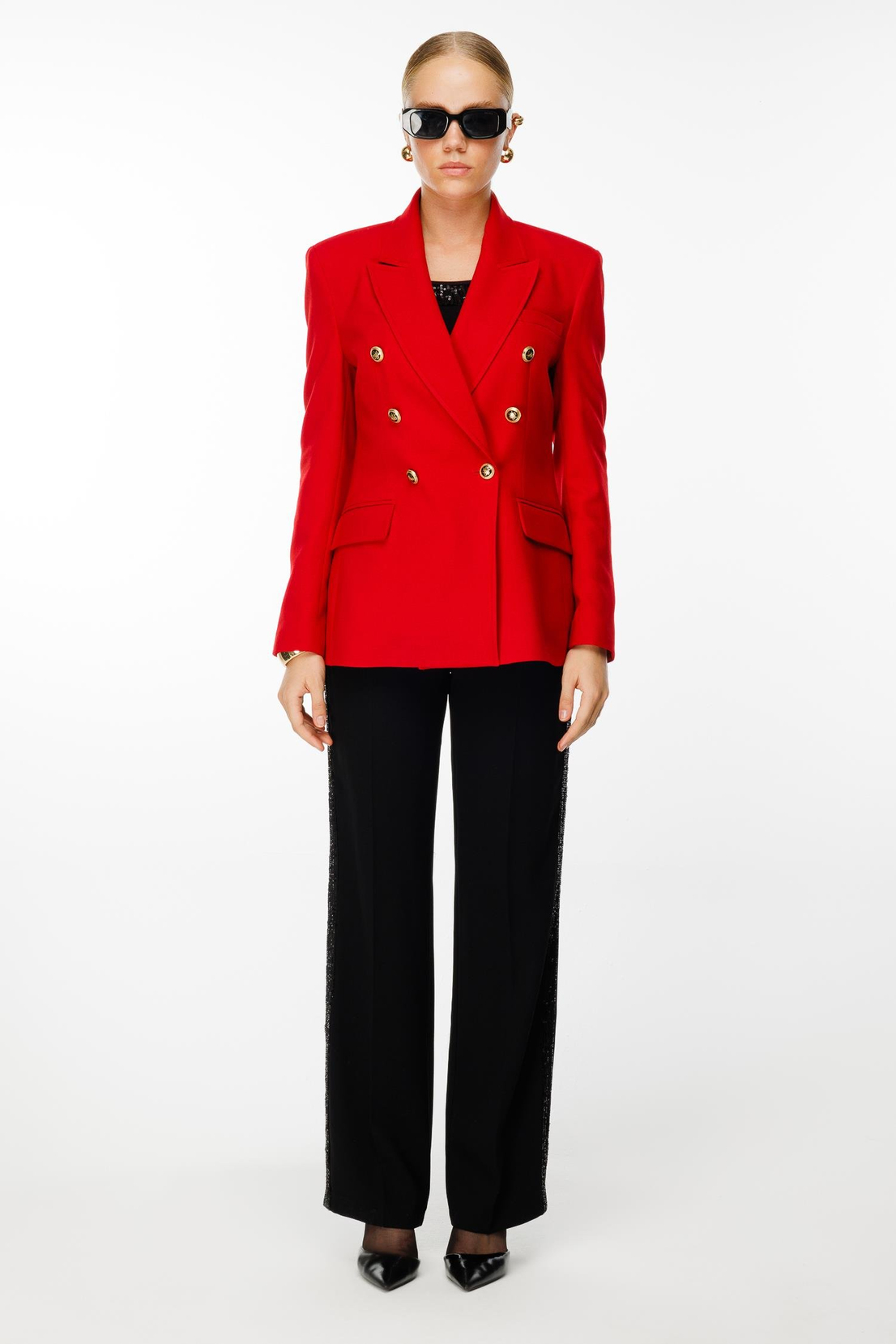 Klasik Blazer Kesim Ceket KIRMIZI