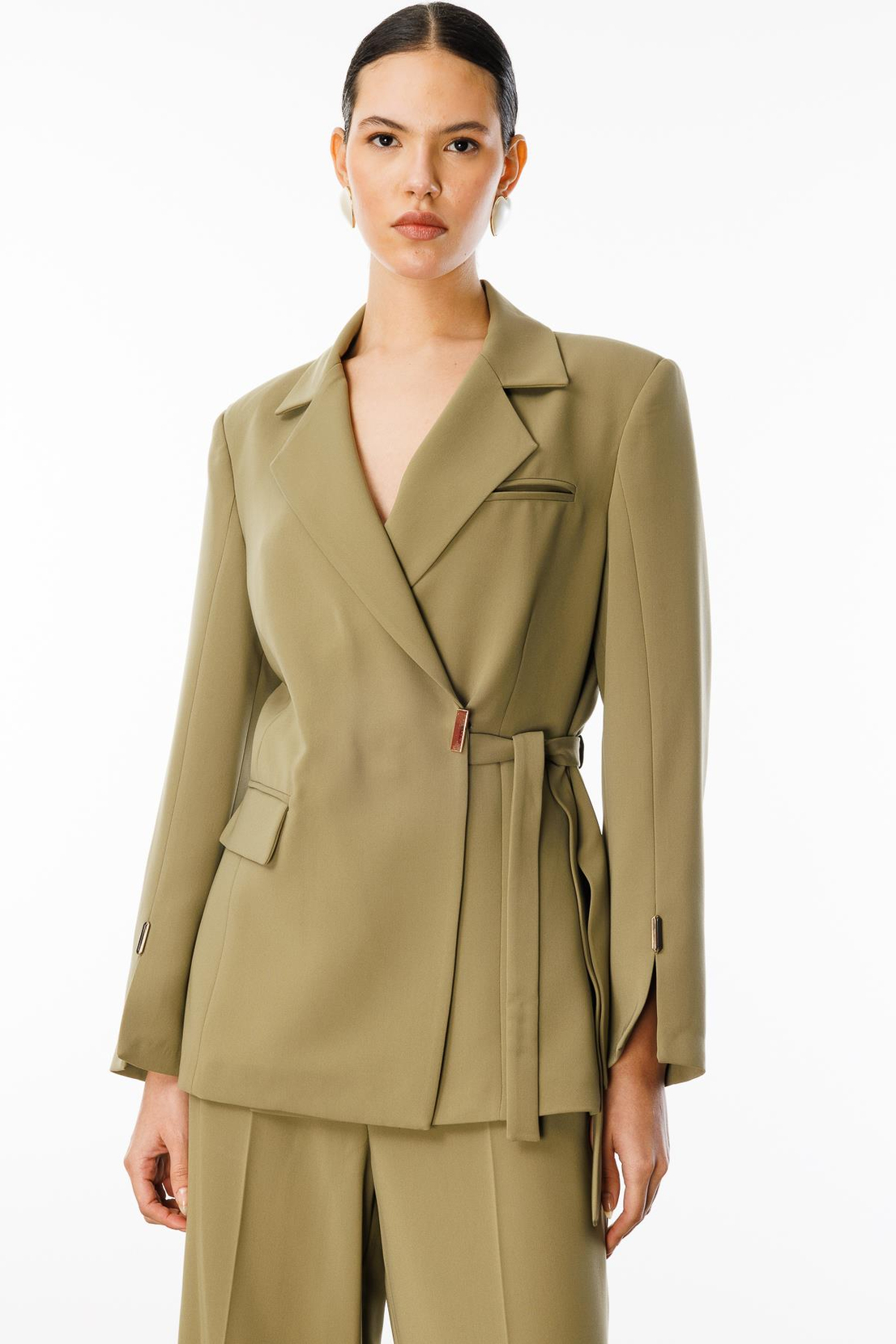 Kruvaze Ceketli Takım YEŞİL