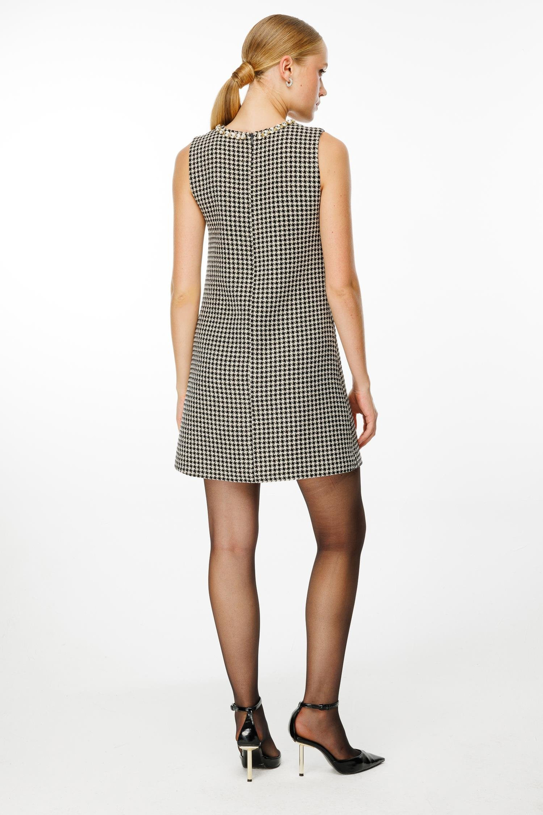 Mini Yakası Taş Şeritli Elbise KAZAYAĞI