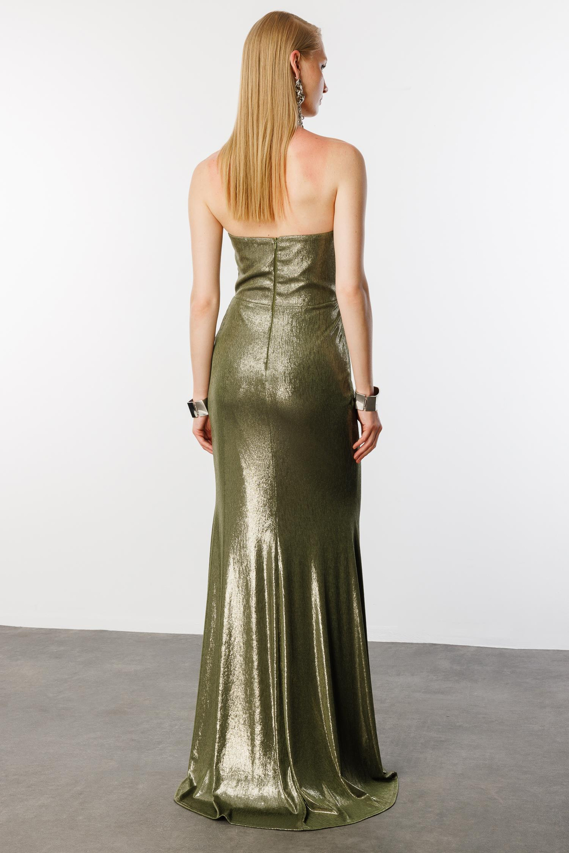 Misinalı Örme Uzun Elbise HAKİ